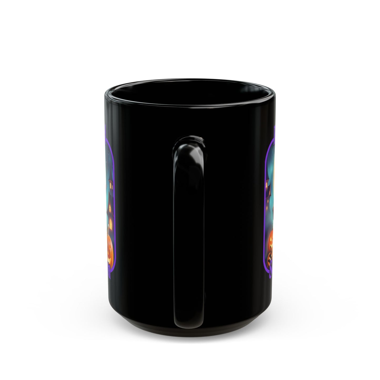 Blessed Samhain Little Witch Purple font Black Mug by CreepyCrafts.boo