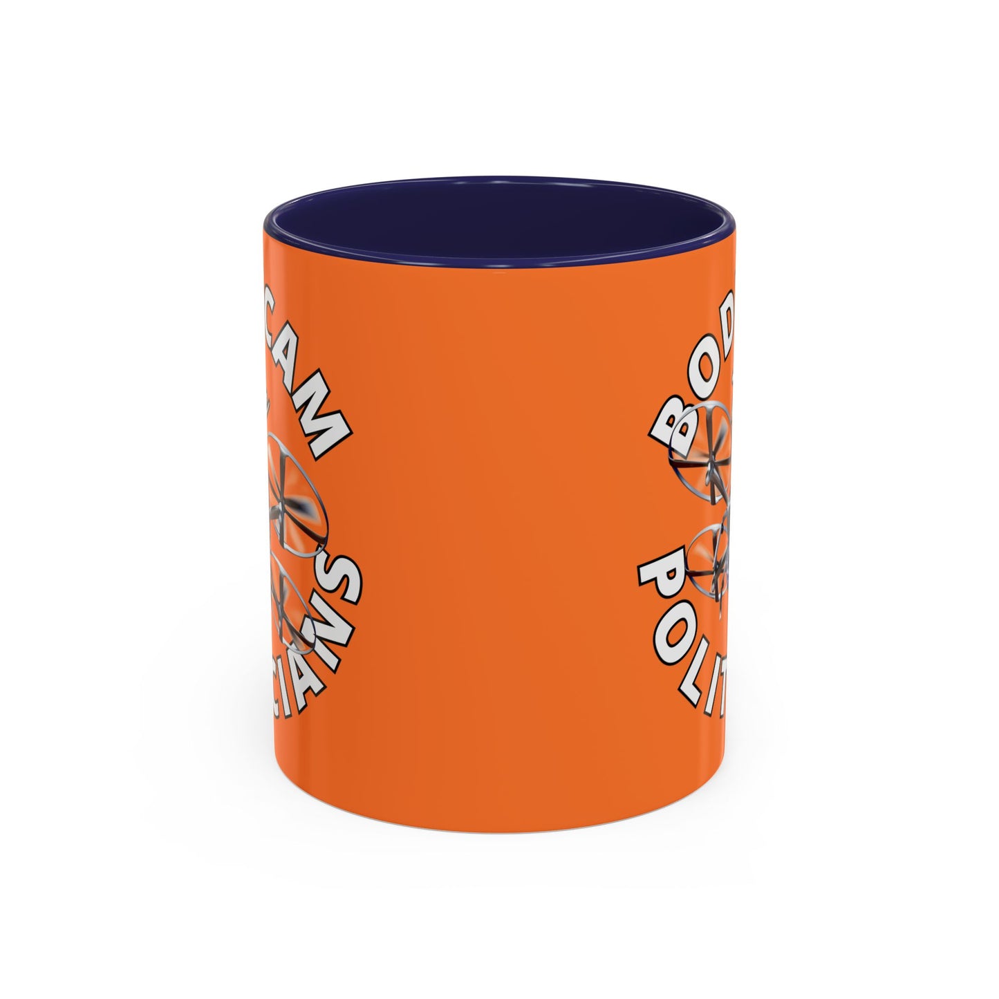 Bodycam the Politicians Drone Orange Accent Mug by cypherpunkgear.com