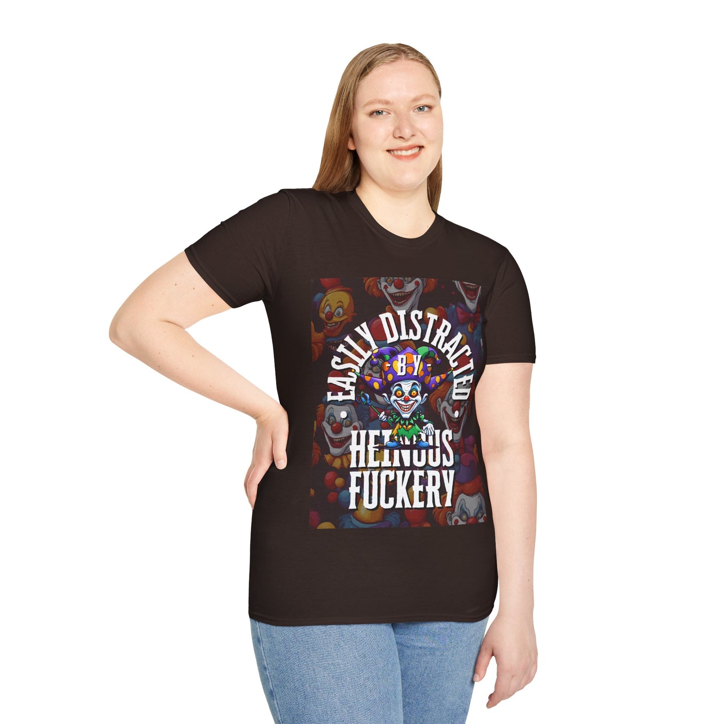Easily Distracted by Heinous Fuckery Little Jincs Dark colors Unisex T-Shirt by cypherpunkgear.com