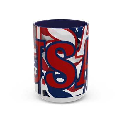 USA! USA! USA RDfont Patriot Accent Mug by cypherpunkgear