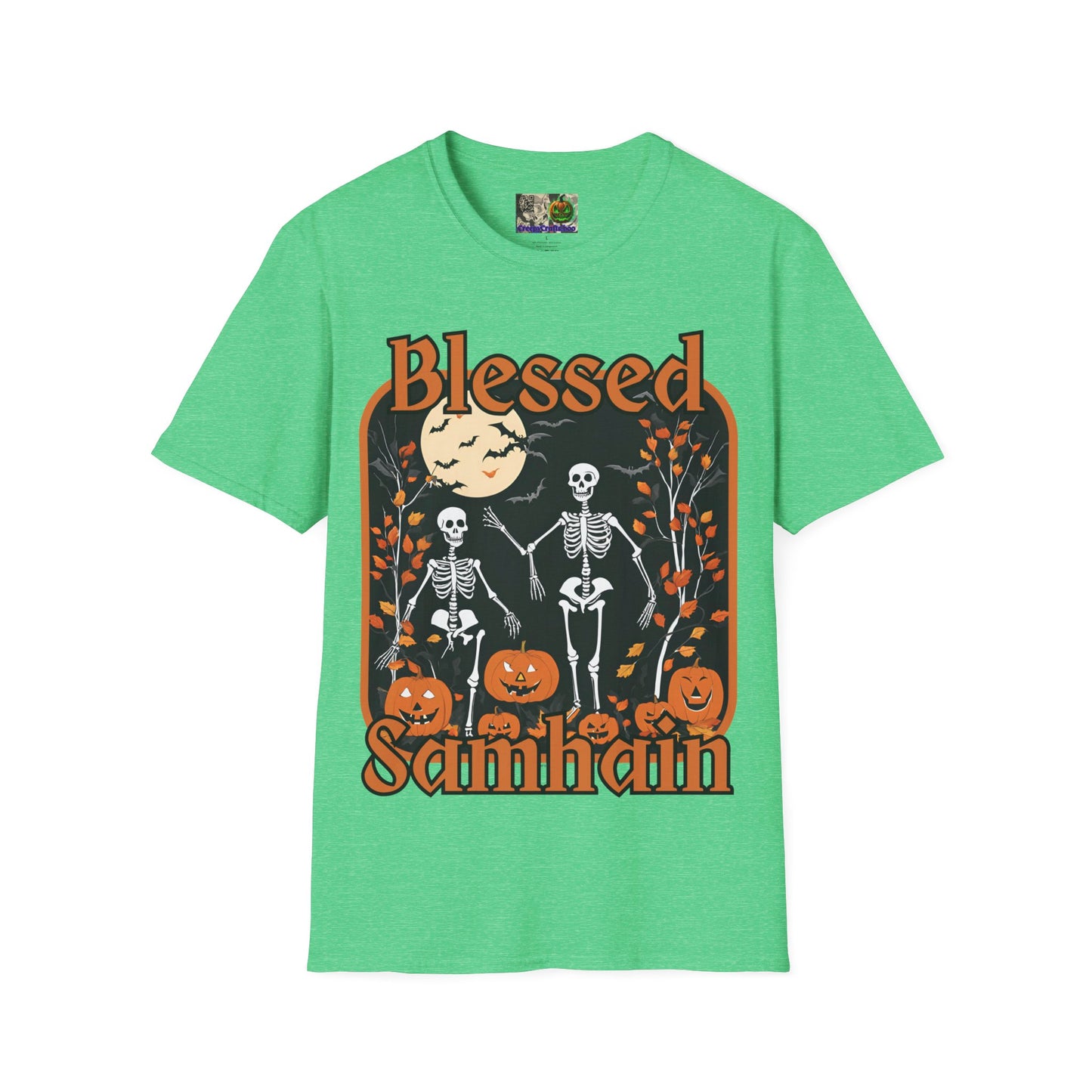 Spooktacular Skeletons of Samhain Dark colors Unisex T-Shirt by CreepyCrafts.boo