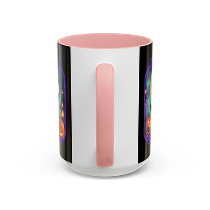 Blessed Samhain Little Witch Purple font Black Accent Mug by CreepyCrafts.boo