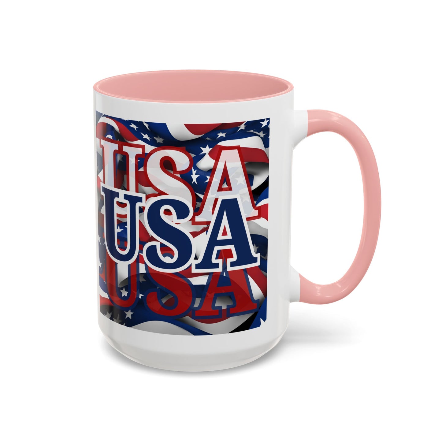 USA Blue font Center Patriot Accent Mug by cypherpunkgear.com