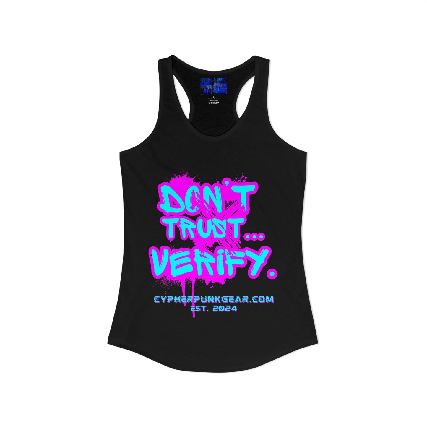 Don't Trust...Verify. Women's Racerback Tank Top by cypherpunkgear.com