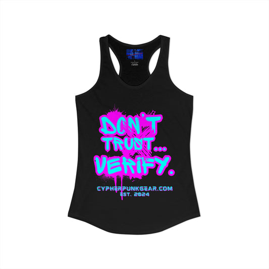 Don't Trust...Verify. Women's Racerback Tank Top by cypherpunkgear.com