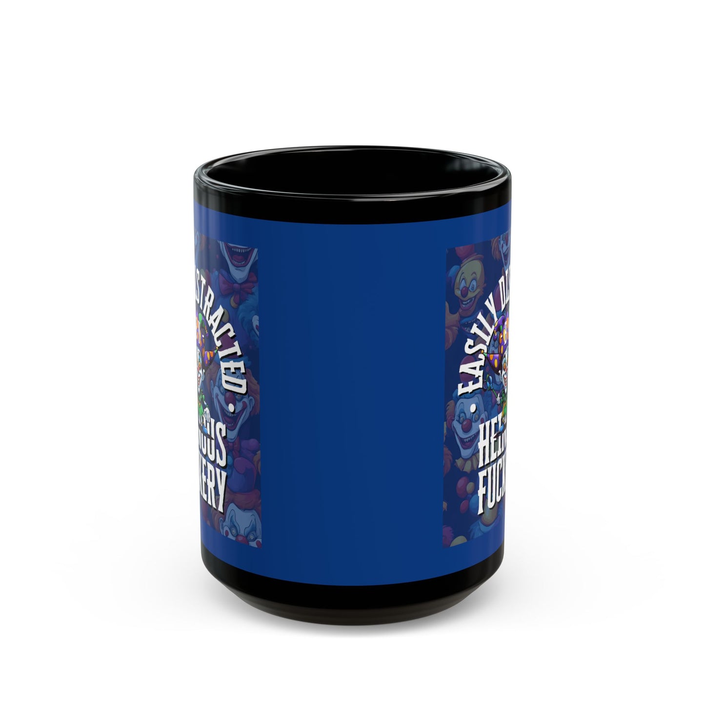 Easily Distracted by Heinous Fuckery Little Jinx Dark Blue Mug by cypherpunkgear.com