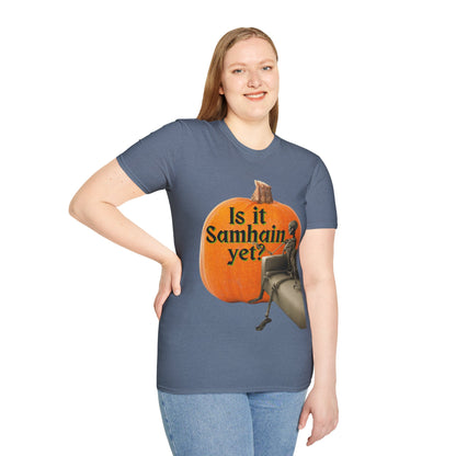 Is It Samhain Yet? Skeleton's Giant Pumpkin Dark colors Unisex T-Shirt by CreepyCrafts.boo