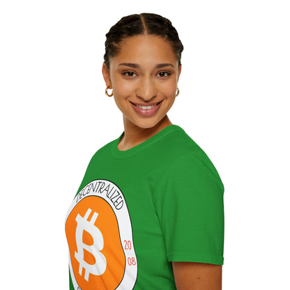 Bitcoin Decentralized Freedom Dark colors Unisex T-Shirt by cypherpunkgear.com