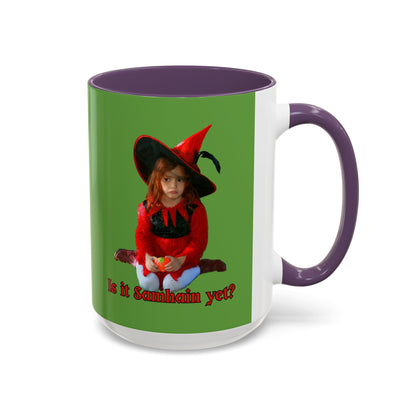 Is it Samhain yet? Green Accent Mug by CreepyCrafts.boo
