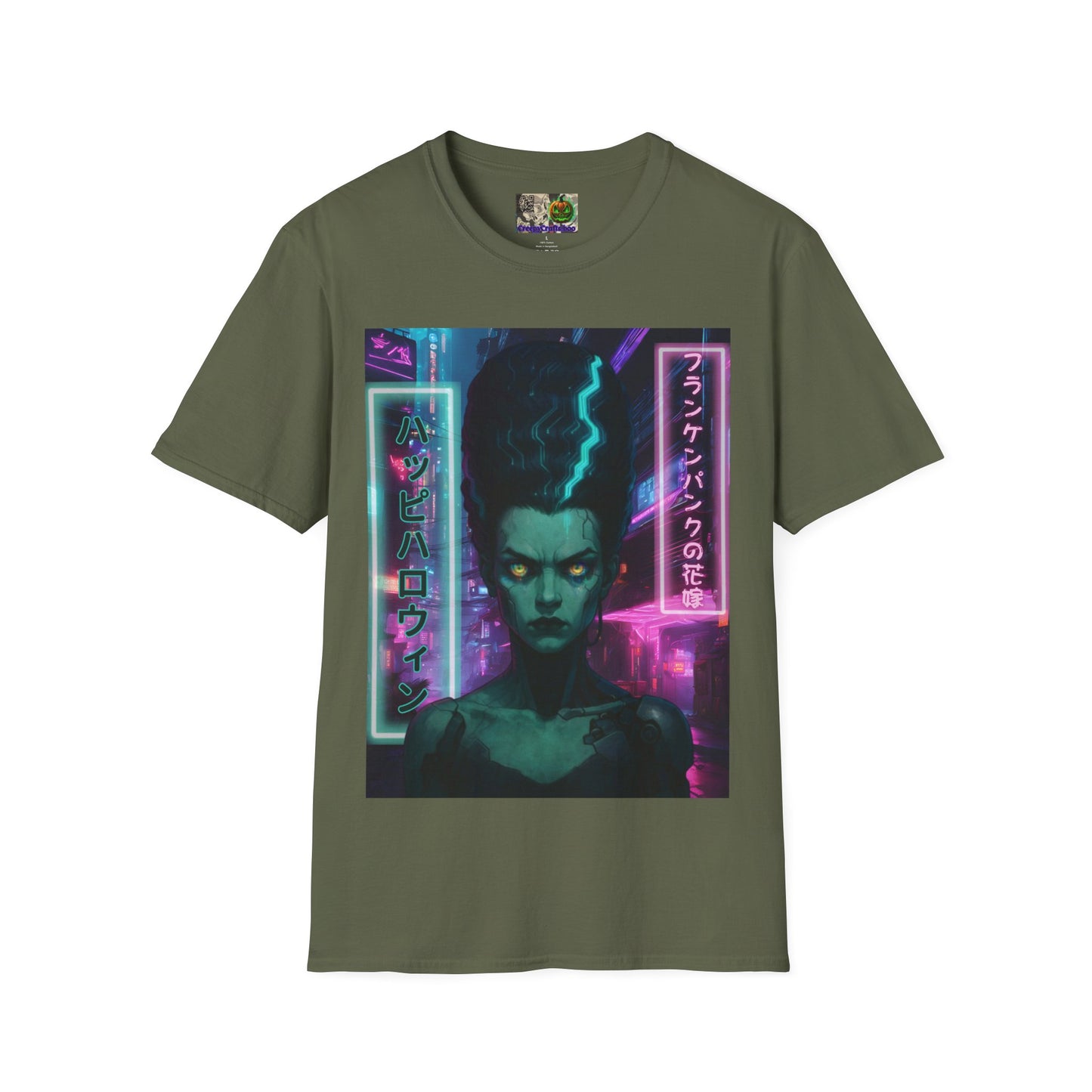 Bride of Frankenpunk Dark colors Unisex T-Shirt by CreepyCrafts.boo