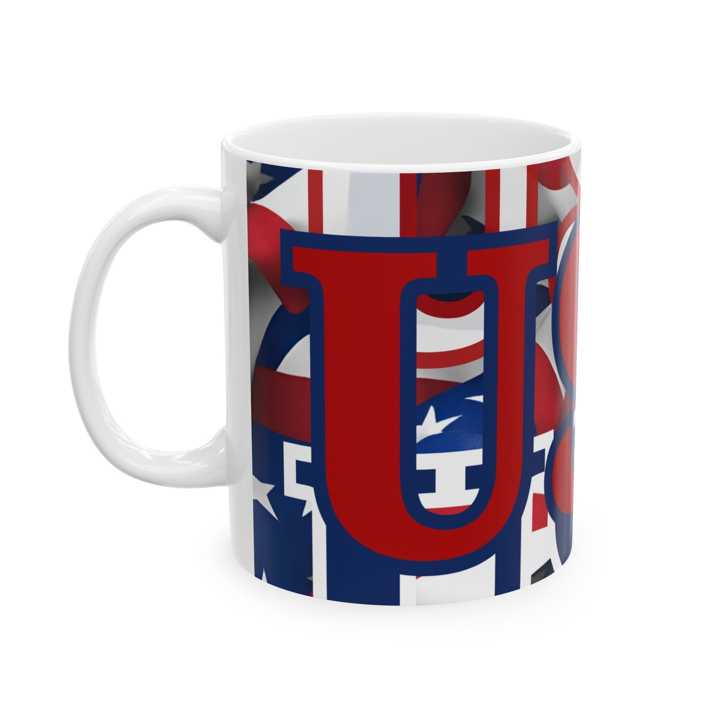 USA! USA! USA Red font Patriot White Mug by cypherpunkgear.com