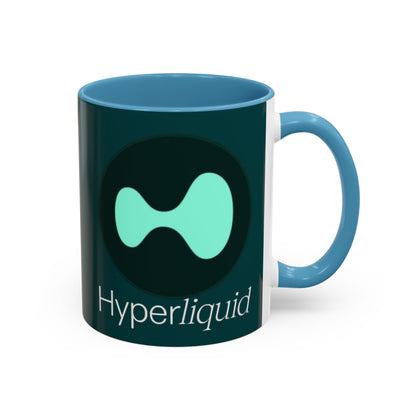 Hyperliquid White font Dark Hyperliquid Accent Mug by cypherpunkgear.com
