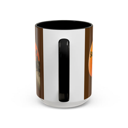 Is It Samhain Yet? Skeleton's Giant Pumpkin Brown Accent Mug by CreepyCrafts.boo