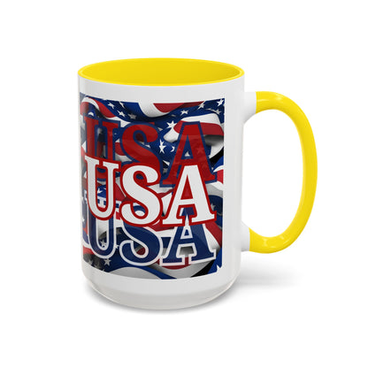 USA White font Center Patriot Accent Mug by cypherpunkgear.com