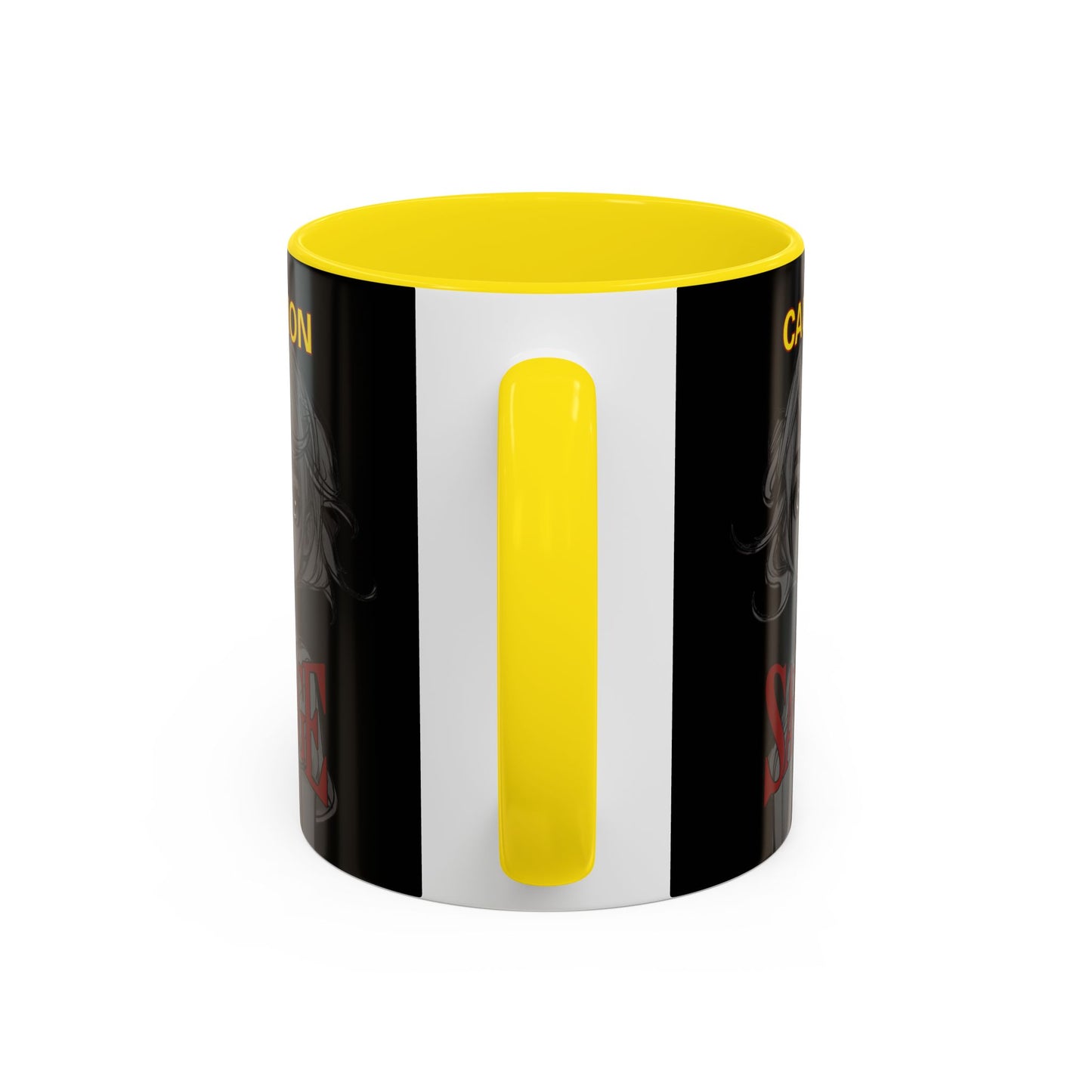 Caution, Savage Black Accent Mug by cypherpunkgear.com