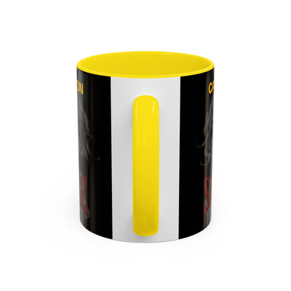 Caution, Savage Black Accent Mug by cypherpunkgear.com