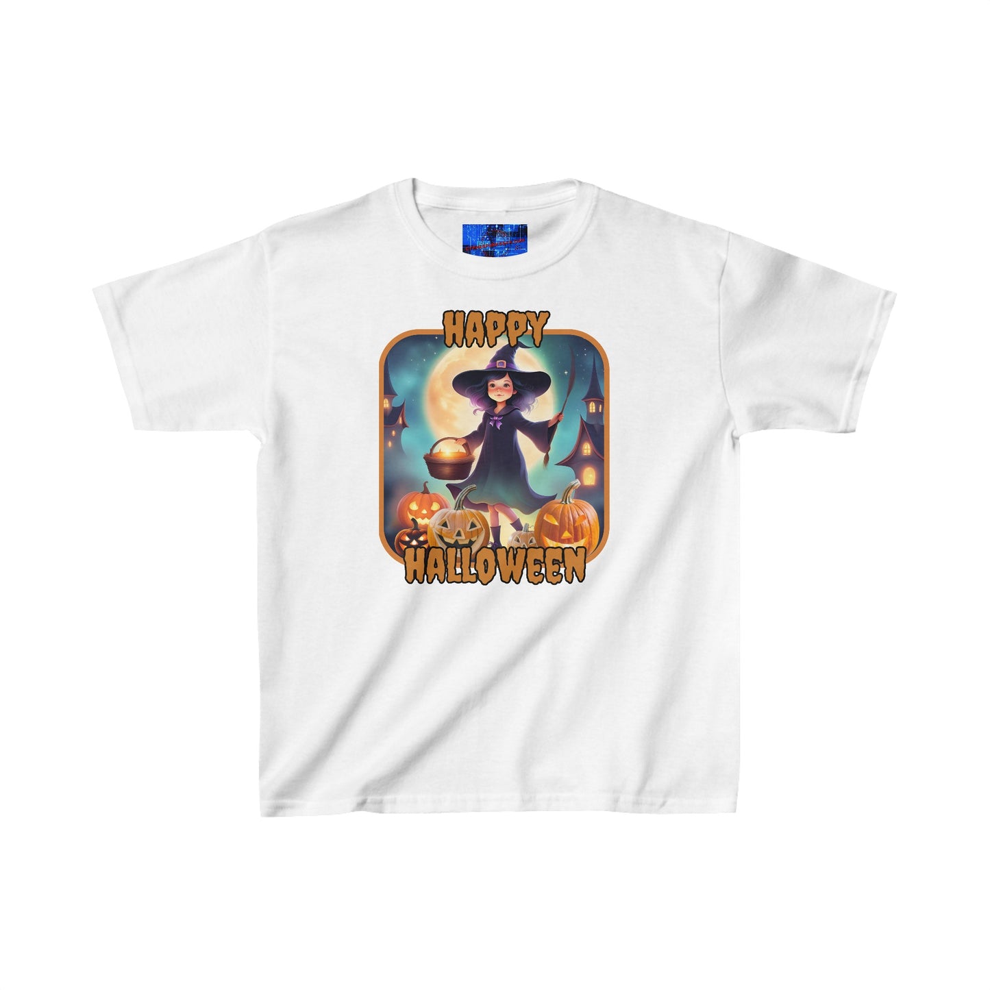 Happy Halloween Little Witch ORfont Kids Heavy Cotton™ Tee by cypherpunkgear