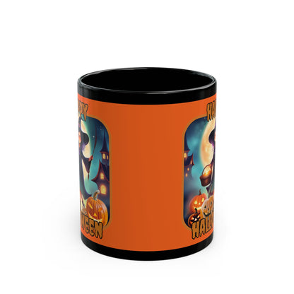 Happy Halloween Little Witch Orange font Orange Mug by CreepyCrafts.boo