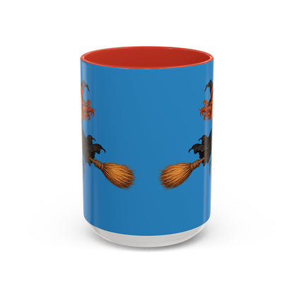 Hazel Hex Blue Accent Mug by CreepyCrafts.boo