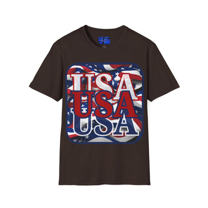 RED White and Blue USA Patriot Dark colors Unisex T-Shirt by cypherpunkgear.com