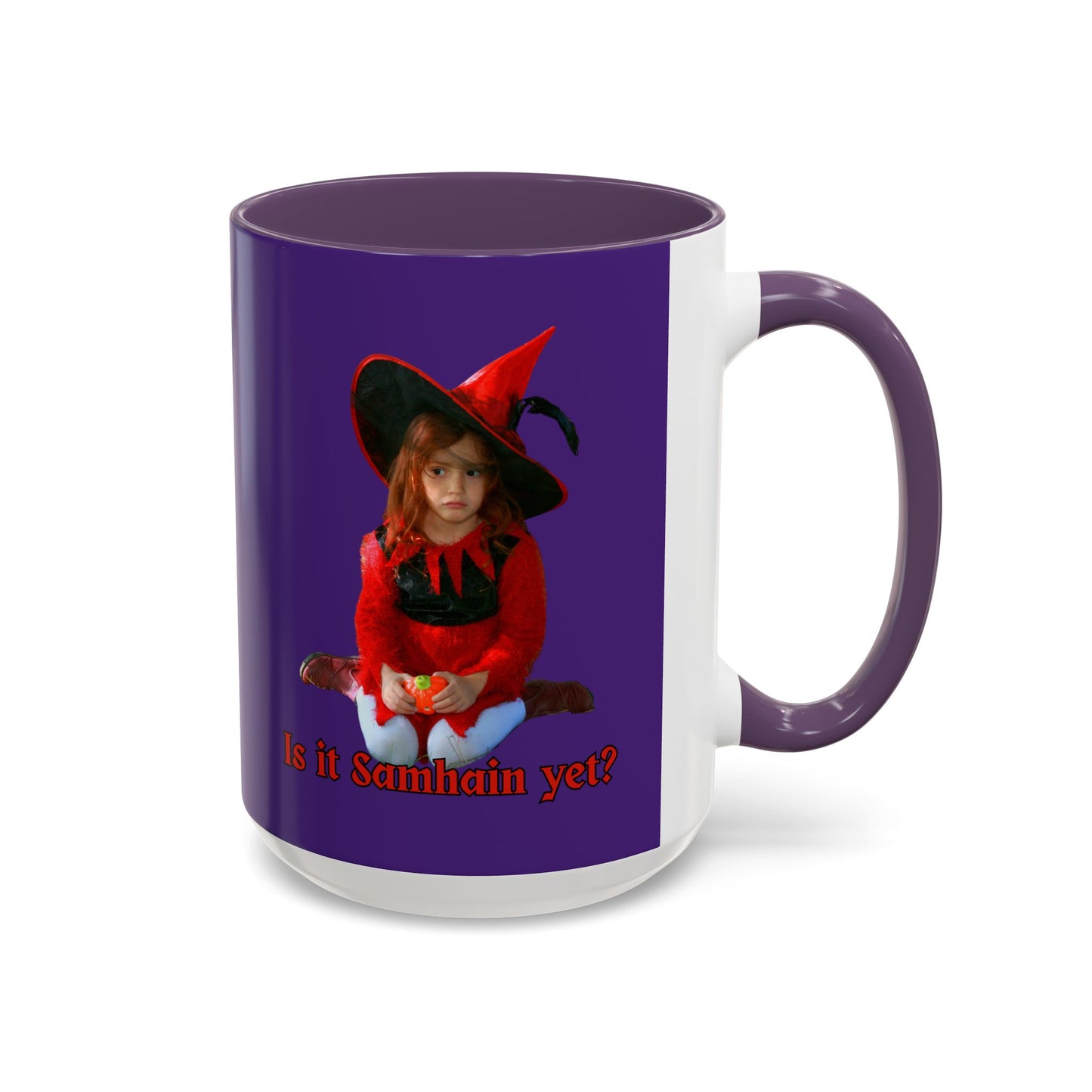 Is it Samhain yet? Dark Purple Accent Mug by CreepyCrafts.boo