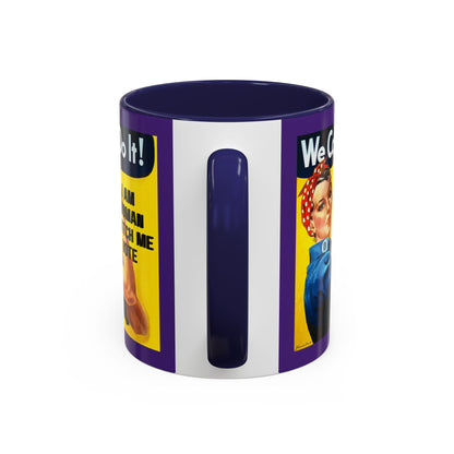 I Am Woman Watch Me Vote Rosie Dark Purple Accent Mug by cypherpunkgear.com