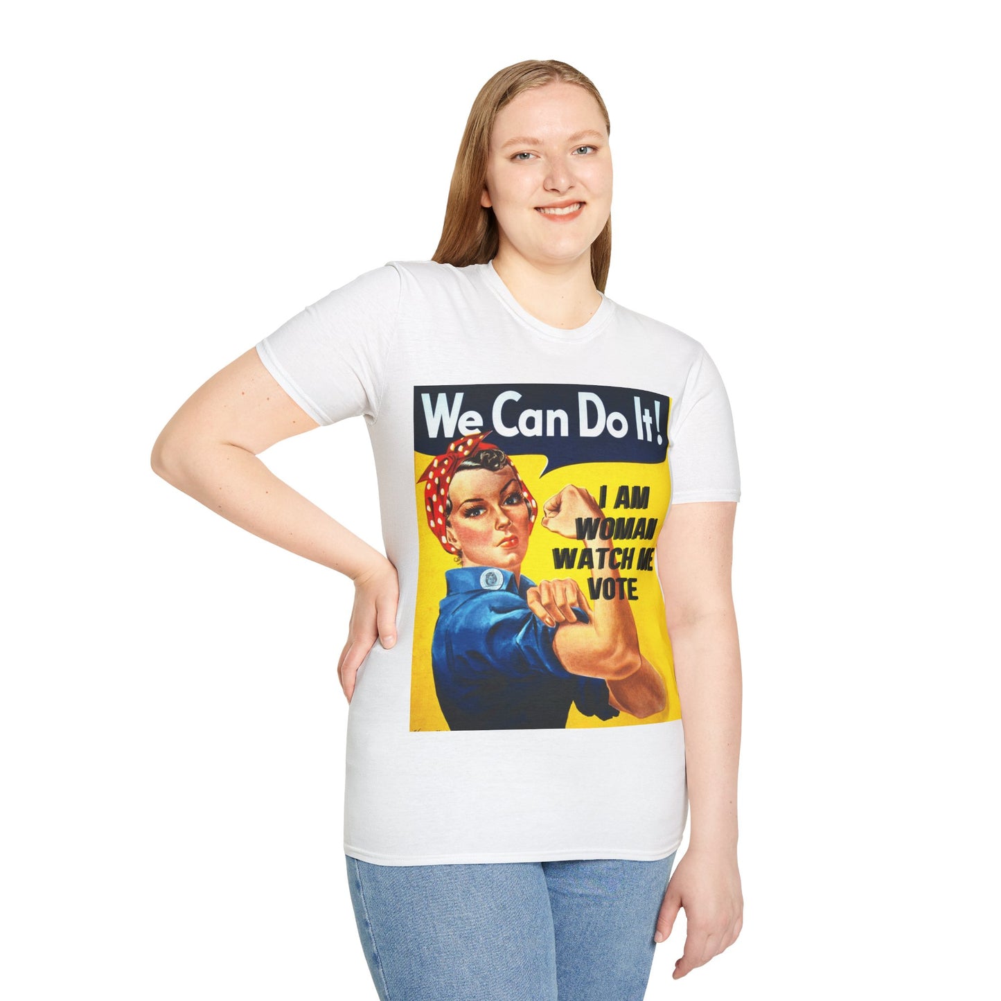 I Am Woman Watch Me Vote Rosie LTcolors Unisex T-Shirt by cypherpunkgear.com