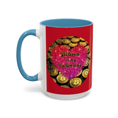 Bitcoin is My Valentine Red Accent Mug by cypherpunkgear.com
