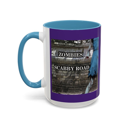 2-sided, Scabby Road Purple Accent Mug by CreepyCrafts.boo