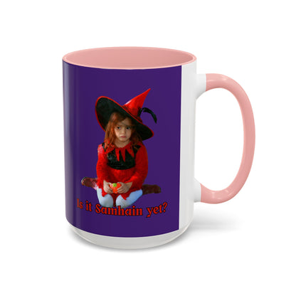 Is it Samhain yet? Dark Purple Accent Mug by CreepyCrafts.boo