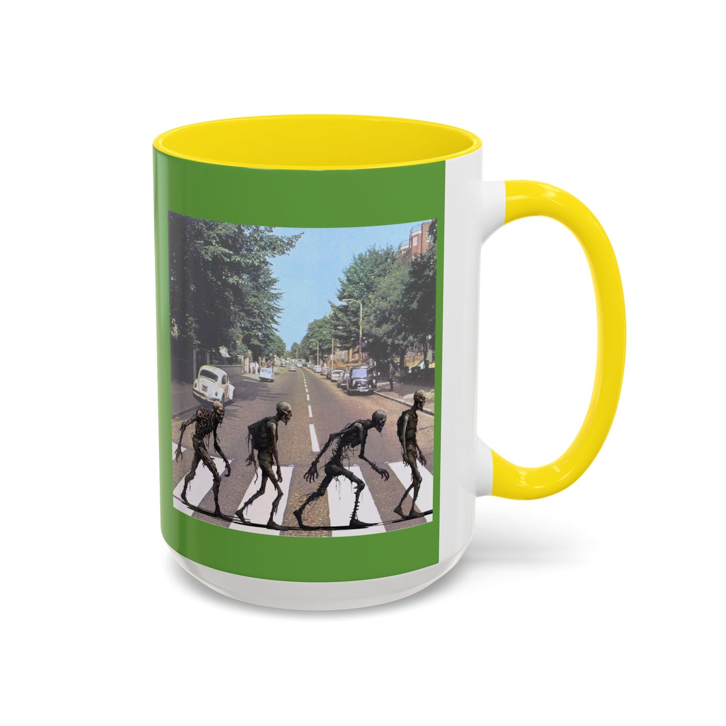 2-sided, Scabby Road Green Accent Mug by CreepyCrafts.boo