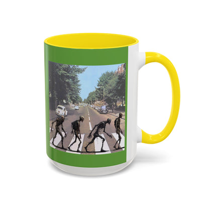 2-sided, Scabby Road Green Accent Mug by CreepyCrafts.boo
