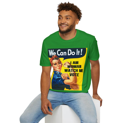 I Am Woman Watch Me Vote Rosie Dark colors Unisex T-Shirt by cypherpunkgear.com