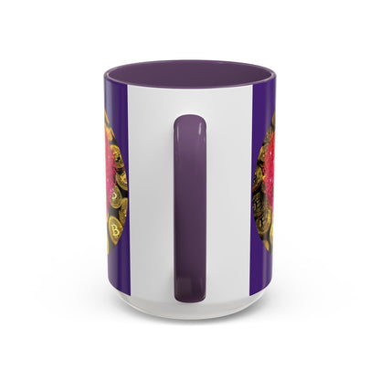 Bitcoin is My Valentine Purple Accent Mug by cypherpunkgear.com