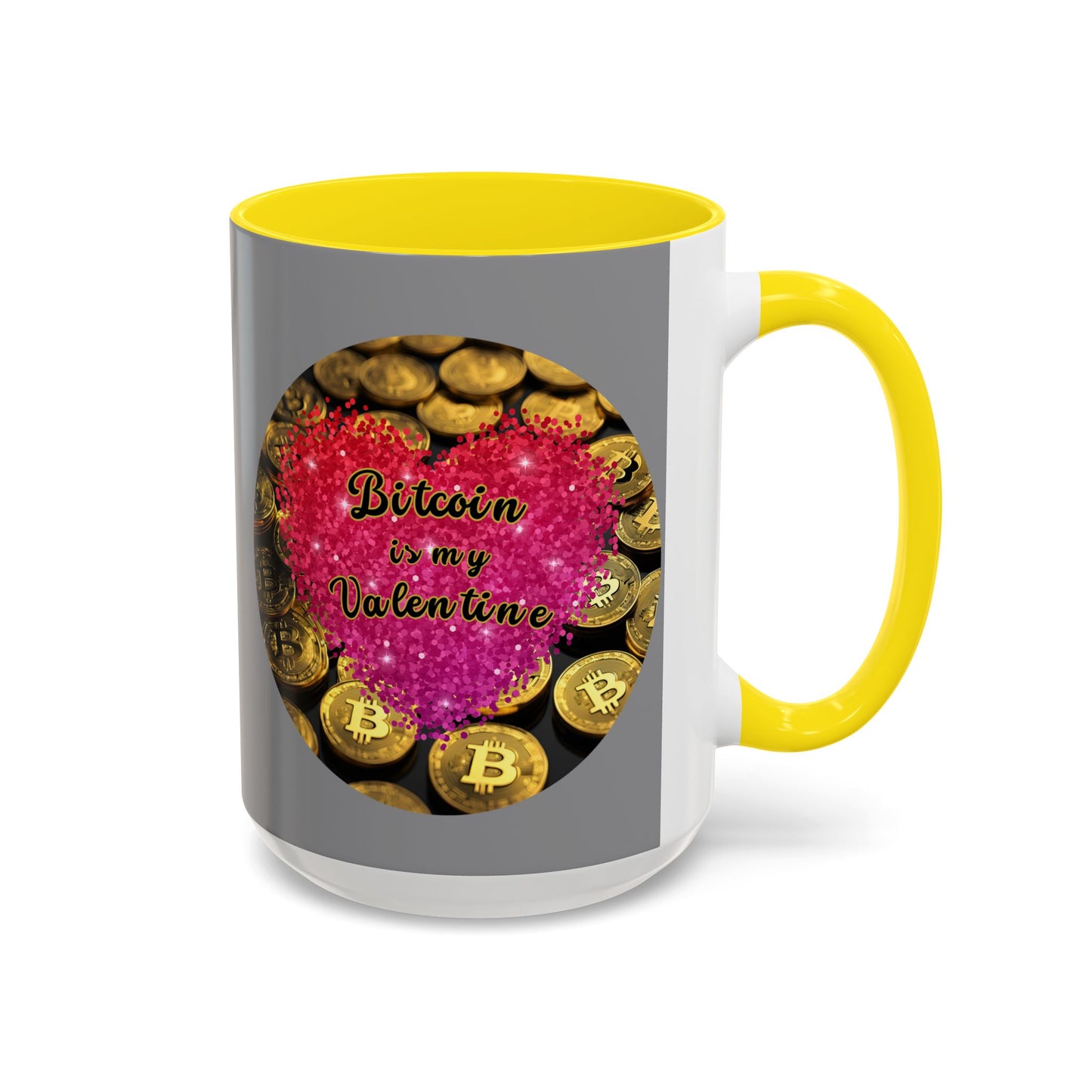 Bitcoin is My Valentine Grey Accent Mug by cypherpunkgear.com