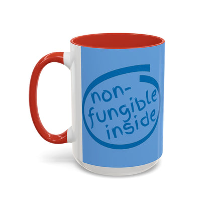 Non-Fungible Inside Light Blue Accent Mug by cypherpunkgear.com