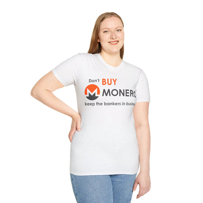 Don't buy Monero (XMR) Light colors Unisex T-Shirt by cypherpunkgear.com
