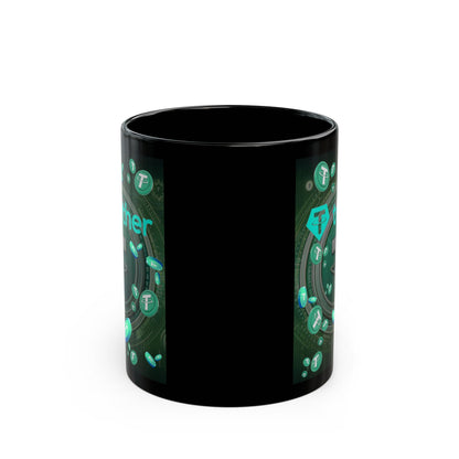 Tether Black Mug by cypherpunkgear.com