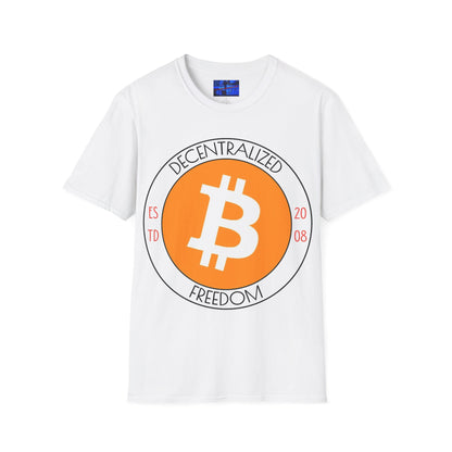 Bitcoin Decentralized Freedom LTcolors Unisex T-Shirt by cypherpunkgear.com
