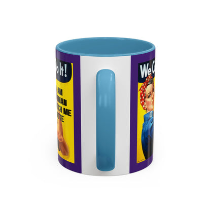 I Am Woman Watch Me Vote Rosie Purple Accent Mug by cypherpunkgear.com