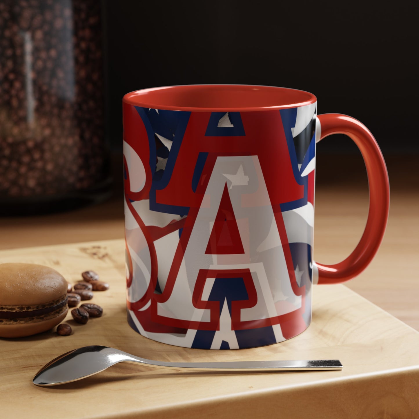 USA! USA! USA WHfont Patriot Accent Mug by cypherpunkgear