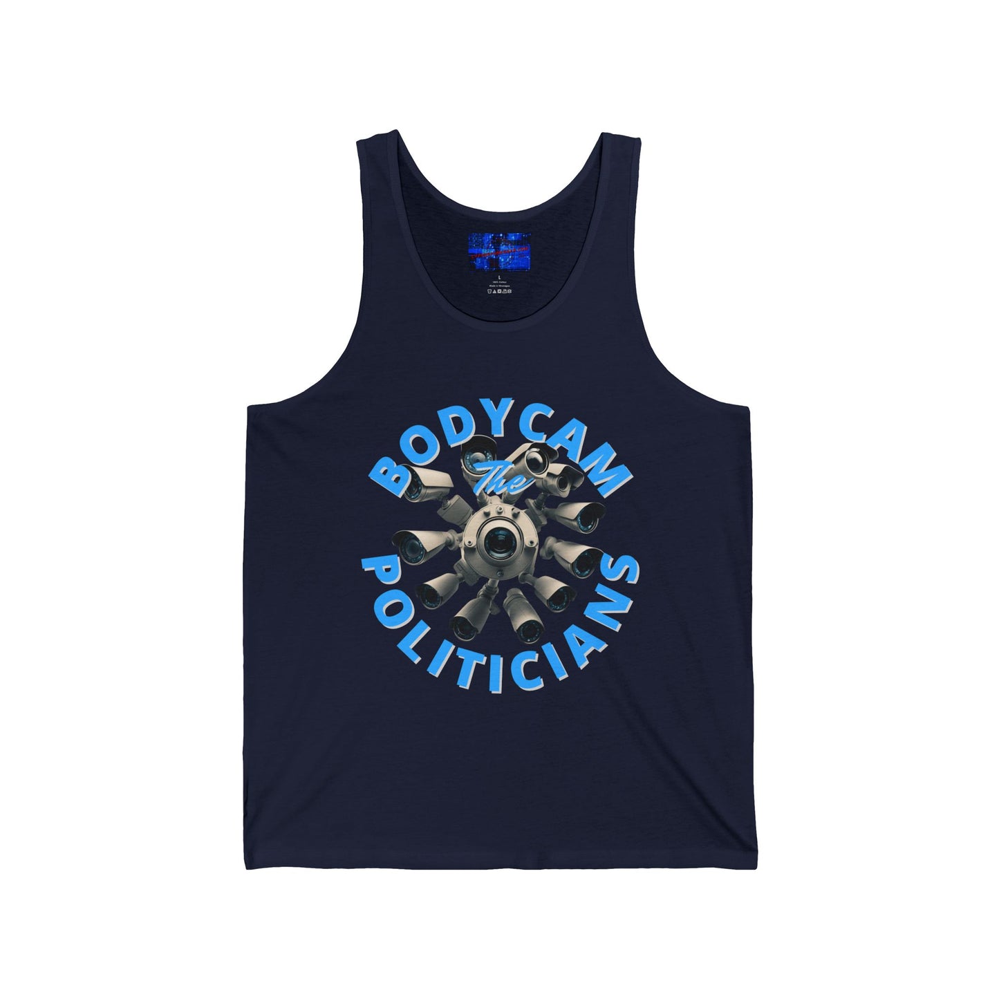 Bodycam the Politicians Cameras Unisex Jersey Tank Top by cypherpunkgear.com