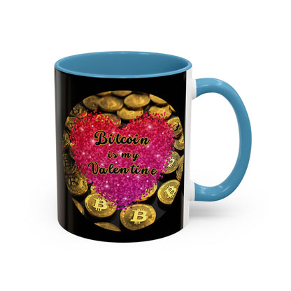 Bitcoin is My Valentine Black Accent Mug by cypherpunkgear.com