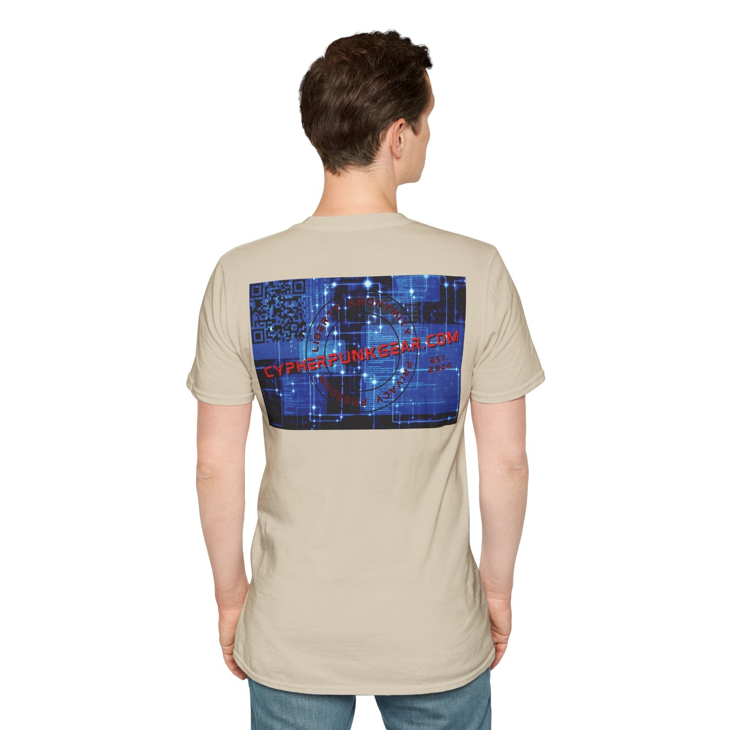 2-sided, cypherpunkgear.com logo Light colors Unisex T-Shirt by cypherpunkgear.com