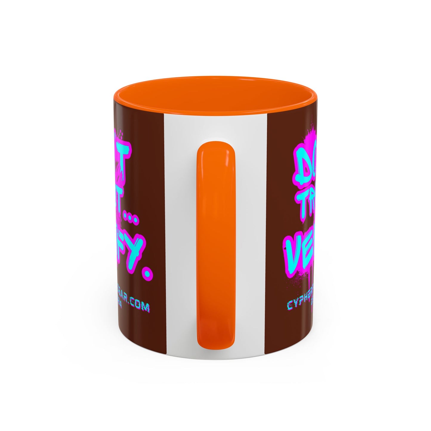 Don't Trust...Verify. Brown Accent Mug by cypherpunkgear.com
