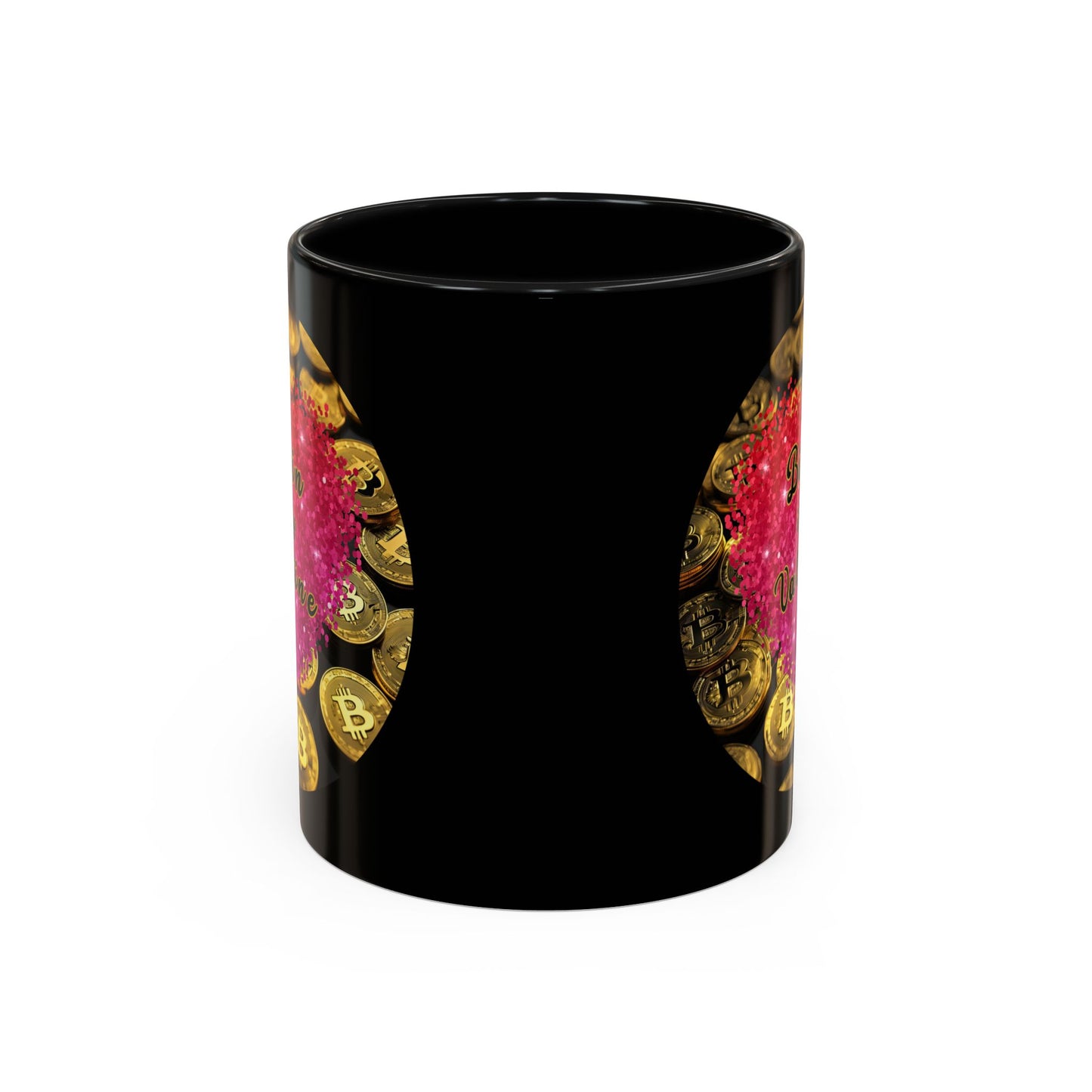 Bitcoin is My Valentine Black Accent Mug by cypherpunkgear.com