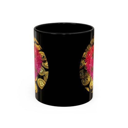 Bitcoin is My Valentine Black Accent Mug by cypherpunkgear.com