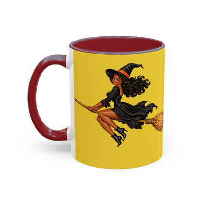 Velvet Vex Yellow Accent Mug by CreepyCrafts.boo