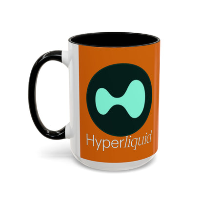 Hyperliquid White font Orange Accent Mug by cypherpunkgear.com