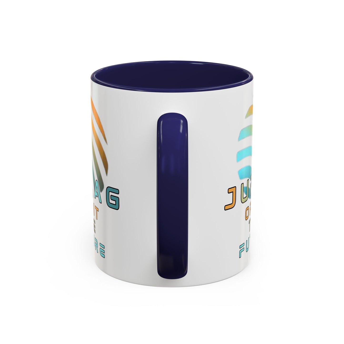 Jupiter (JUP) Orbit the Future White Accent Mug by cypherpunkgear.com